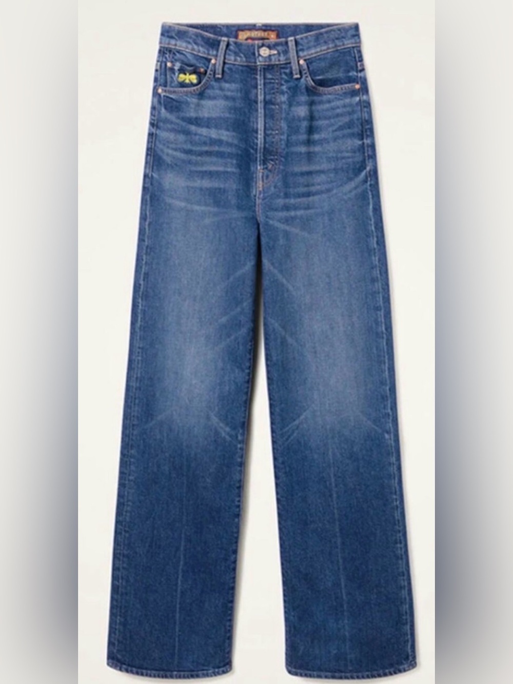 MOTHER x La Double J Turn Up Maven Sneak Jeans Wide Leg Middle Child 32 NWT